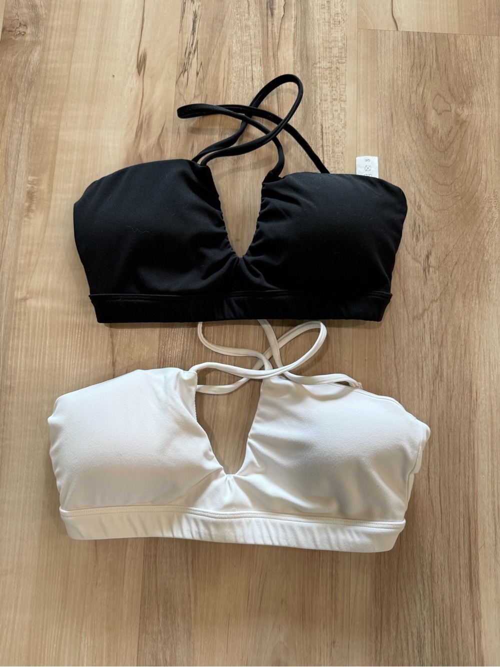 Black & White Cutout Crisscross front sports bra bundle (Set of 2)